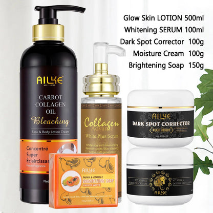 AILKE Collagen Women Skin Care Set, Moisturizing, Whitening, Remove Freckles, Dark Spots, Black Spots, Skin Lightening Kit