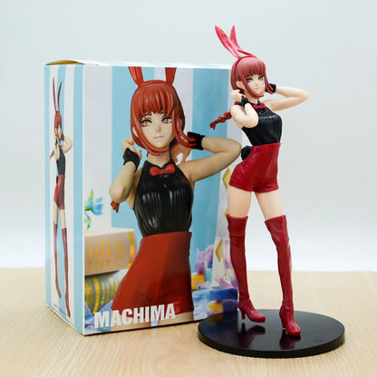 Chainsaw Man Power Bunny Girl Anime Figure Makima Action Figure Hayakawa Aki/Higashiyama Kobeni/Denji/Reze Figure Model Doll Toy