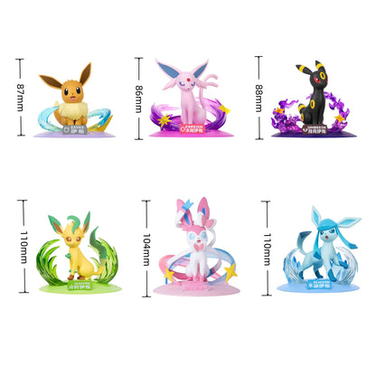 Anime Pokemon Sylveon Leafeon Glaceon Figurine Original Funism Genuine Action Figures Collection Model Ornaments Toys Gifts