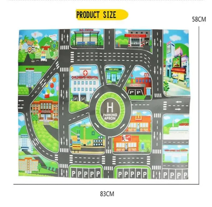 Baby Play Mat City Traffic Car Park Waterproof Parking Lot Kids Playmat Kids Rug Boy Girl Educational Toys for Children Map