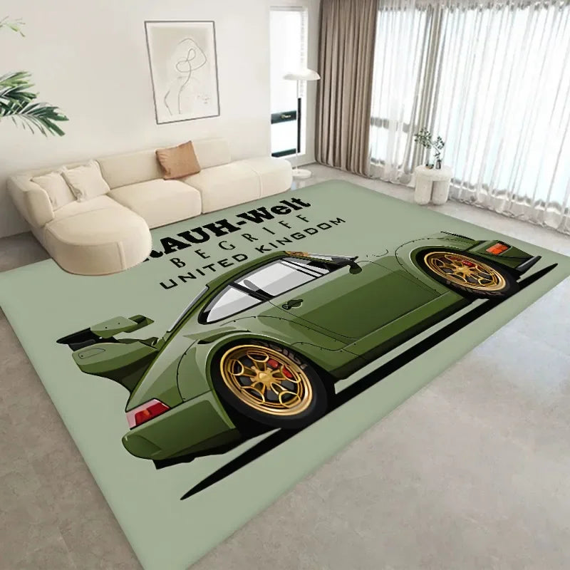 Tokyo JDM RWM Sports Car Carpet for Home Decor Floor Mat Living Room Rugs Bedroom Hallway Non-Slip Carpet Kitchen Rug Doormats