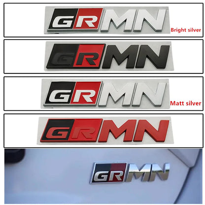 Metal GR SPORT GR MN Racing Car Badge Emblem Decoration Sticker For Toyota Vitz Prius PHV HARRIER MARK X Voxy Noah
