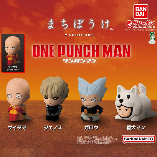 BANDAI Gashapon One Punch Man Machibouke Saitama Genos Garou Bankenman Anime Figures Model Toy Original Kawaii Ornament