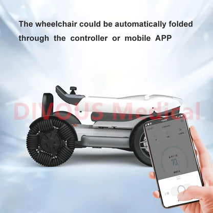 Mobile Bluetooth Remote Controlled  Foldable Electric Wheelchair Mobility Scooter Elderly Disabled Adult wheelchair