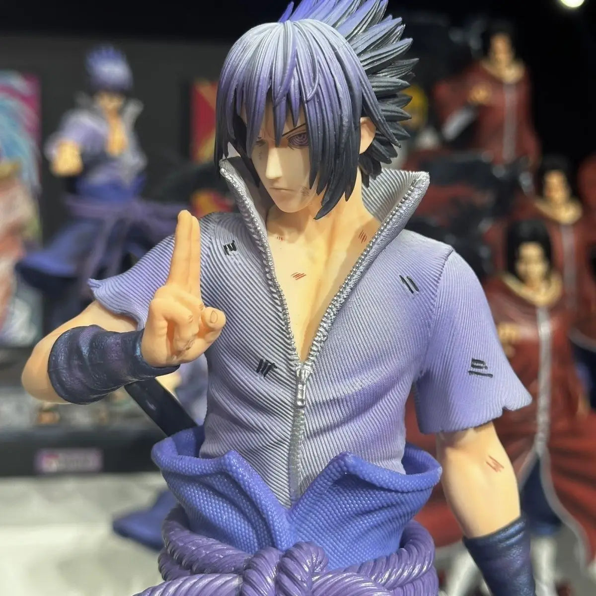 33cm Naruto Uchiha Sasuke Anime Figure GK Double Head Carving Collectible Decor Desktop Ornament Statue Model Toy Fans Gift
