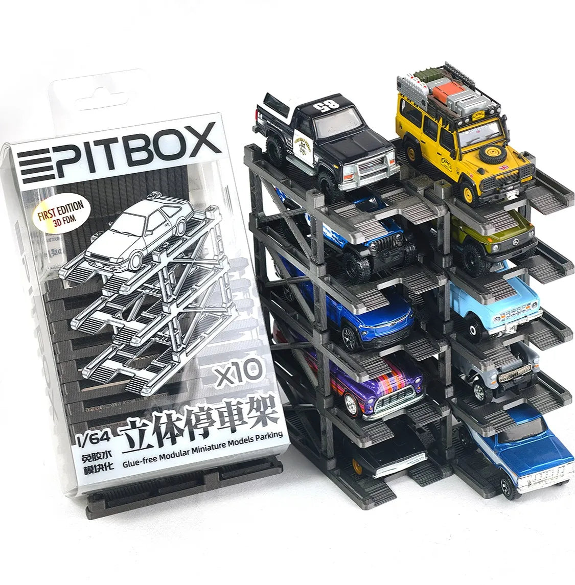 Diorama 1/64 Modular Multi-Storey Parking Lot Rack Model Car Display Storage Cabinet Models