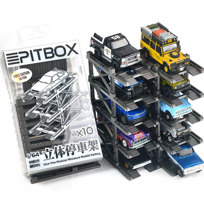 Diorama 1/64 Modular Multi-Storey Parking Lot Rack Model Car Display Storage Cabinet Models