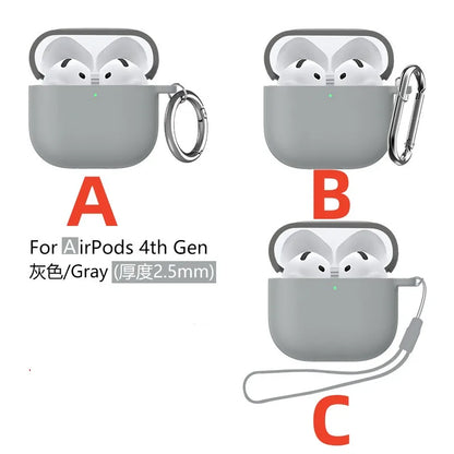 New For Airpods 4 Case Silicone Earphone Case with Active Noise Cancellation Shockproof Protective Case for Apple Airpods 4 2024