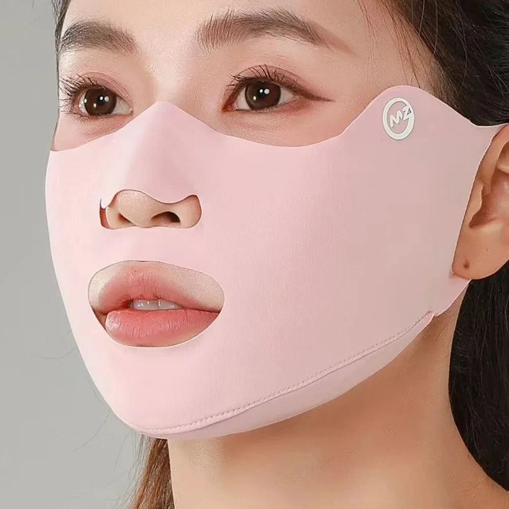 New Breathable Ice Silk Mask Washable Anti-UV Riding Face Mask Dustproof Anti-sun Mask Gift