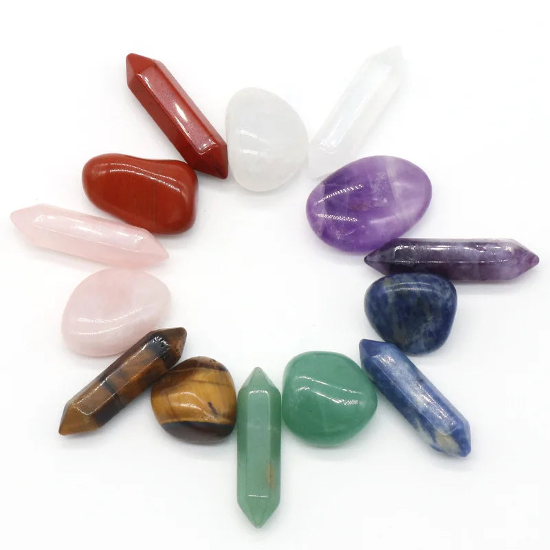 14pcs Seven Chakra Energy Healing Stone Natural Crystal Gemstone Ornaments Gifts