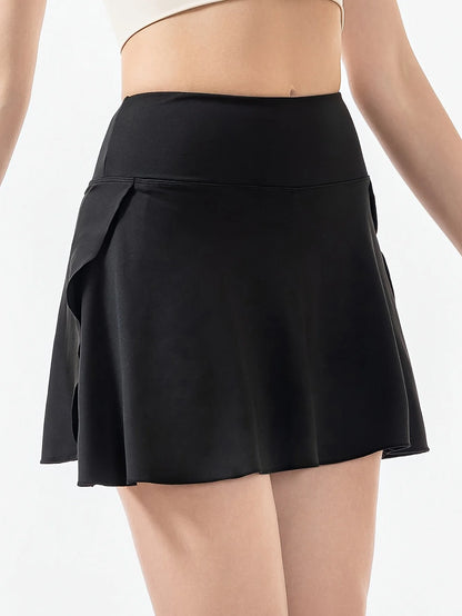 Quick-Dry Anti-Exposure Sports Skirt with Shorts for Running, Training, Tennis, Badminton, Marathon, Yoga & Fitness