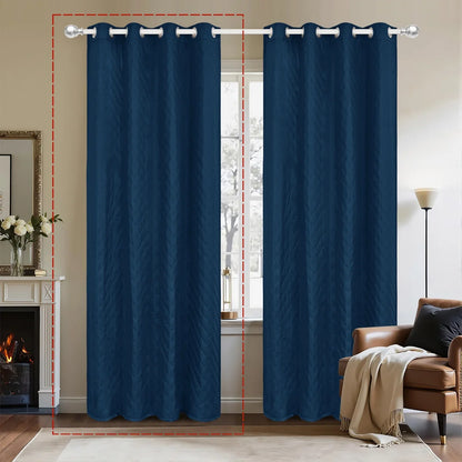 1panel 100% Blackout Winter Curtain, Warm Curtains for Living Room, Bedroom, Children Room, Add Cotton Curtains Grommet Top