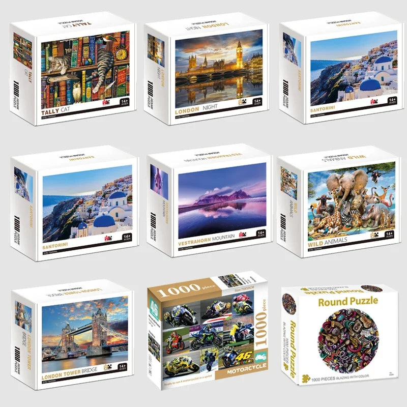 75*50cm 1000pcs Puzzle Difficult Adult World Famous Painting Puzzle Landscape Stress Relief Education Puzzle Toys