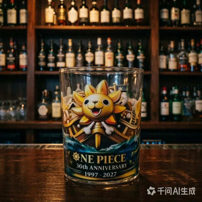 NEW Anime One Piece 30Th Anniversary Whiskey Tumbler Cup Luffy  Thousand Sunny Nami Glass Drinkware Coffee Cup Mug Gift