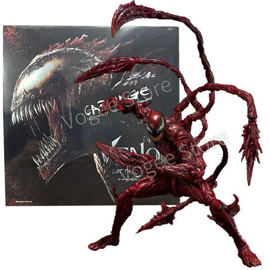 SHF Venom Carnage Action Figure Joint Movable Toys Venom Legends Change Face Statue Model Doll Collectible Toy Gift