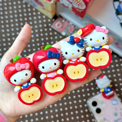 Cartoon Hello Kitty Apple Party Series Paste Cute And Interesting Beans Blind Box Computer Decoration Toys Mystery Box Fun Gifts