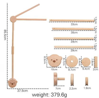 Let's Make Baby Rattle Toy 0-12 Months Wooden Mobile Newborn Music Box Bed Bell Hanging Toys Holder Bracket Infant Crib Toy Gift