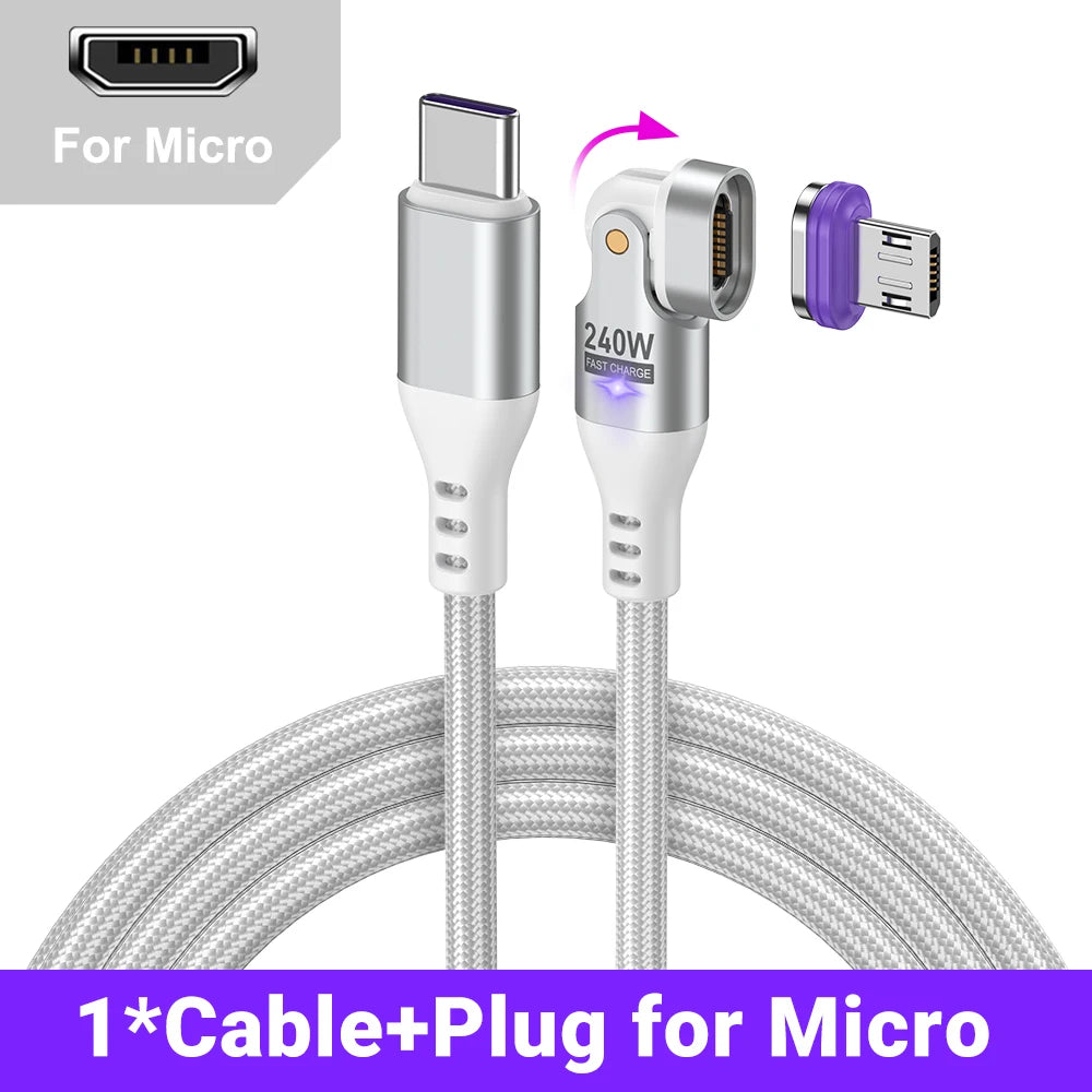 AUFU 240W Magnetic USB Type C To USB C Cable 5A Fast Charging Charger Wire for Macbook Magnet Type C Cable for iPhone Samsung
