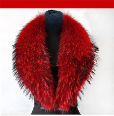 Real Raccoon Fur Collar Women Natural Fur Scarf  Winter Large Size Warm Wraps  Furry Fur Scarves for Coat Jackets Collars