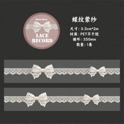 1pcs DIY Decoration Adhesive Tapes Japanese Lace Record Washi Tape Masking  stickers stationery