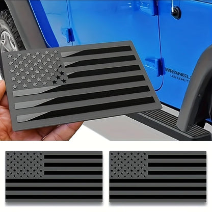 2pcs Black American Flag USA Sticker Decal for Car 3D US American Flag Emblem Decals for Trucks 5' X 3' for Car Motorcycle