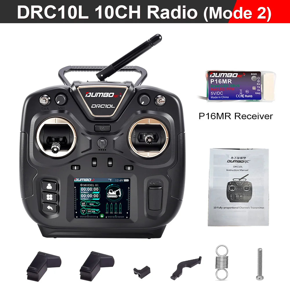 (New Product Surprise Price) DUMBORC DRC10L 2.4G 10CH Coach Mode Remote Controller For RC Plane Car Boat Tank