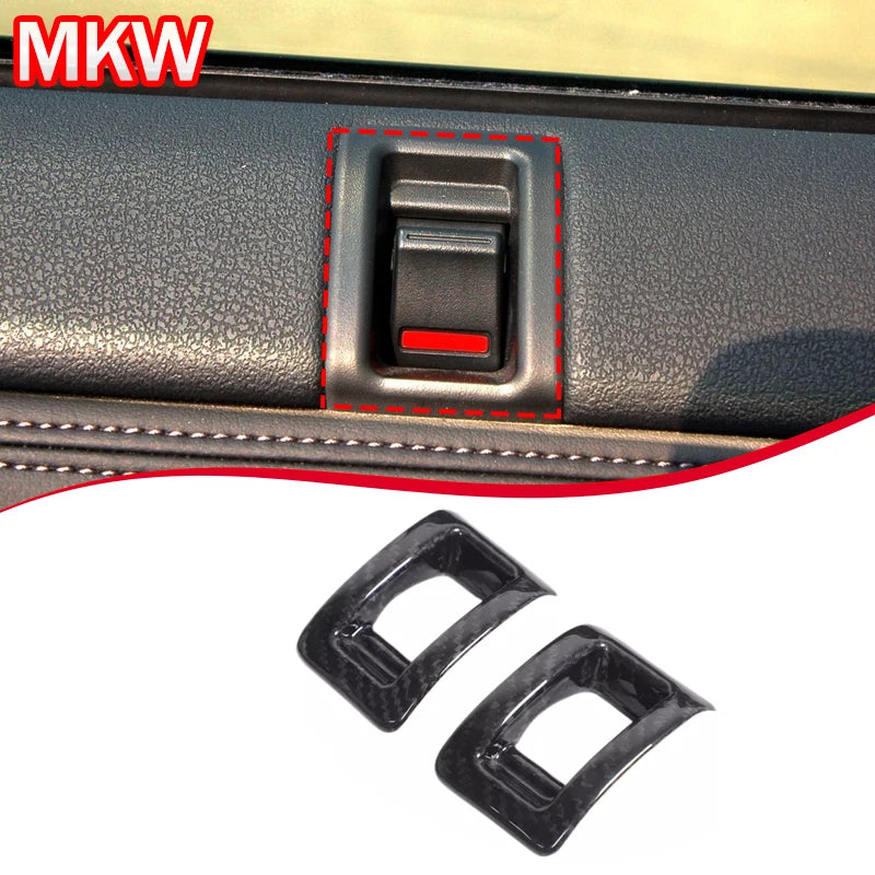 For Nissan GTR R35 2008-2016 Real Carbon Fiber Car Inner Door Lock Buttom Panel Cover Decoration Car Interior Accessories