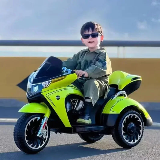2026  Kids Electric Motorcycle Ride on 3-12 Years Old Load 50KG Double Kids Tricycle with True Key Start