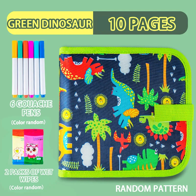 Erasable Doodle Book for KidsToddlers Toys Reusable Drawing Pads with 12 Watercolor Pens Preschool Toy Trip Writing Painting Set