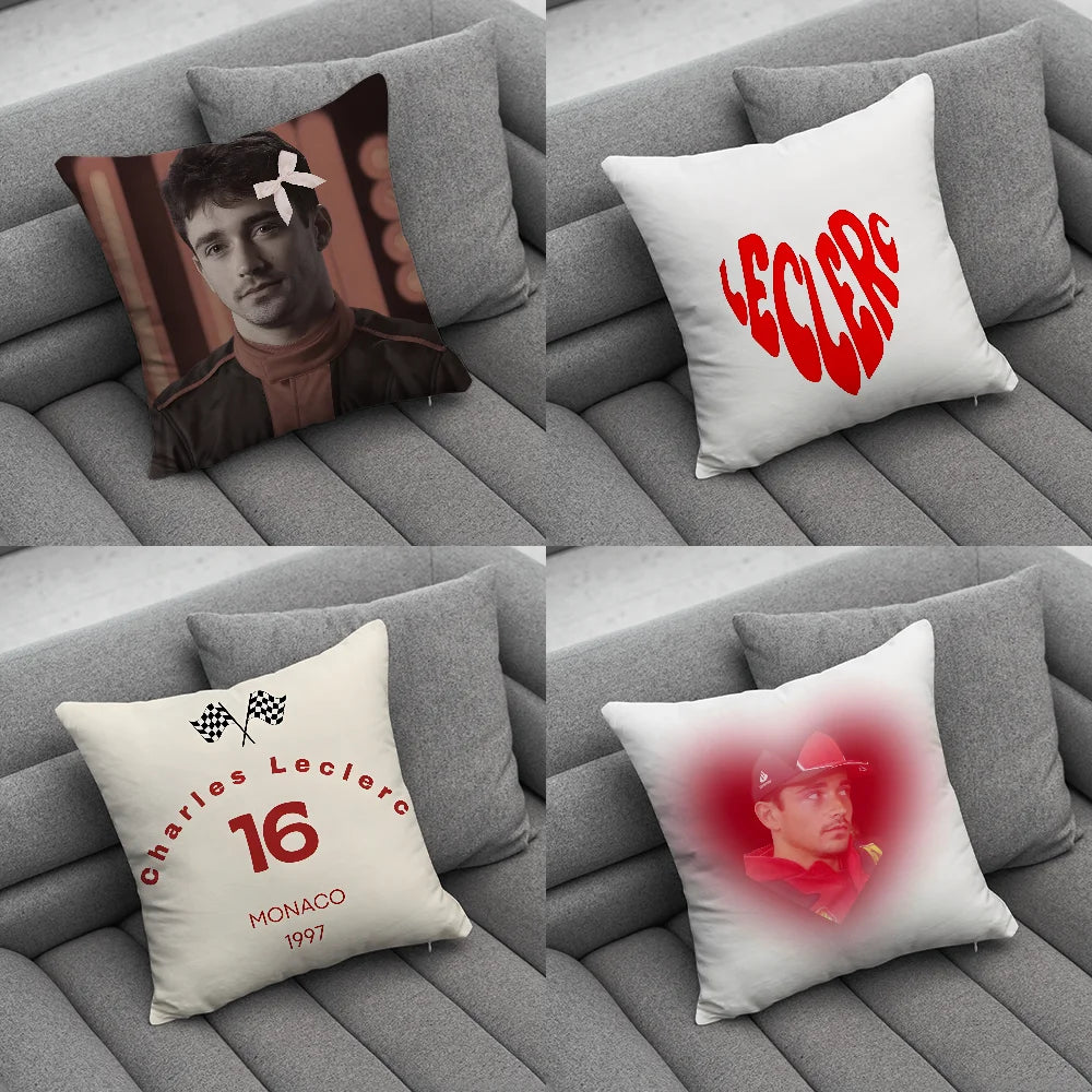 F1 16 C-Charles L-Leclerc Pillow Case Soft Cushion Cases for Farmhouse Sofa Decor Home Decorations and Protector