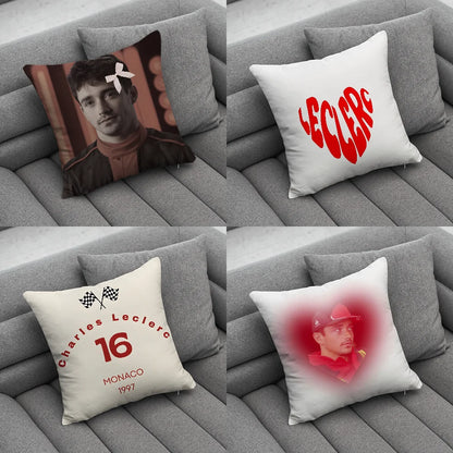 F1 16 C-Charles L-Leclerc Pillow Case Soft Cushion Cases for Farmhouse Sofa Decor Home Decorations and Protector
