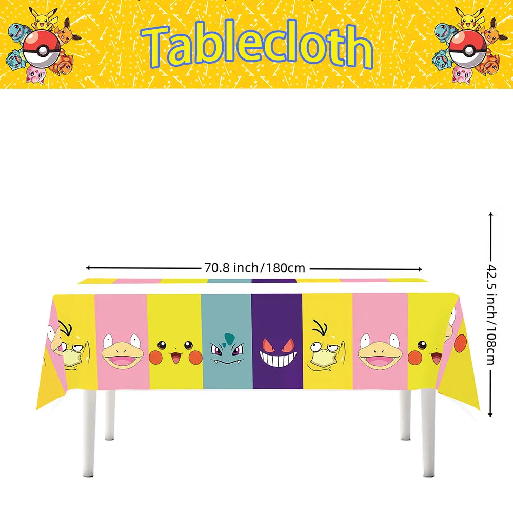 1/10Pcs Pokemon Tablecloth Birthday Decoration Disposable Tablecloth Pikachu Tablecover Kids Birthday Gifts Baby Shower Supplies