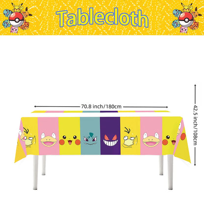 1/10Pcs Pokemon Tablecloth Birthday Decoration Disposable Tablecloth Pikachu Tablecover Kids Birthday Gifts Baby Shower Supplies