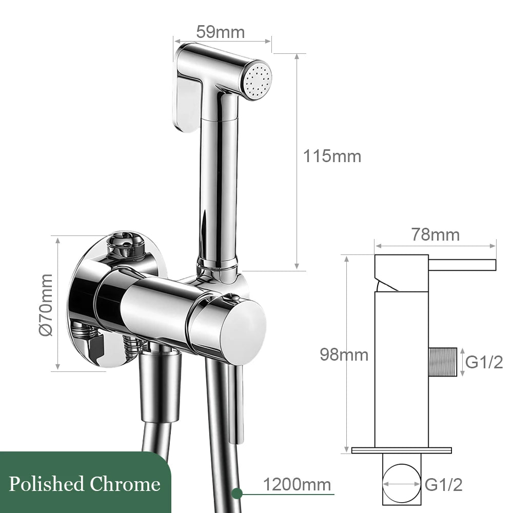 Brushed Rose Gold Bidet Sprayer Faucet Bathroom Mixer Wall Mounted Hot Cold Water With Hose Smesiteli