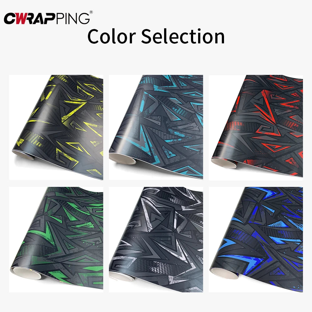 Car Adhesive Vinyl for Motorcycle Triangle Car Wrapping Film Cyberpunk Skateboards DIY Waterproof Vinyl Sticker Decals Graphics