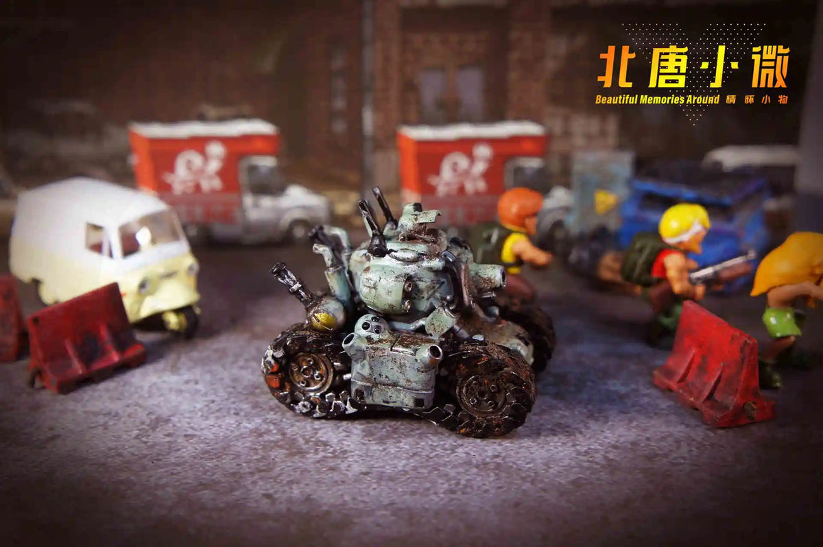1:64 Metal Slug Genuine Tide Play Figure Snk Hand-Made Heavy Machine Gun Flame Shot Gun Doll Tank Enemy Soldier