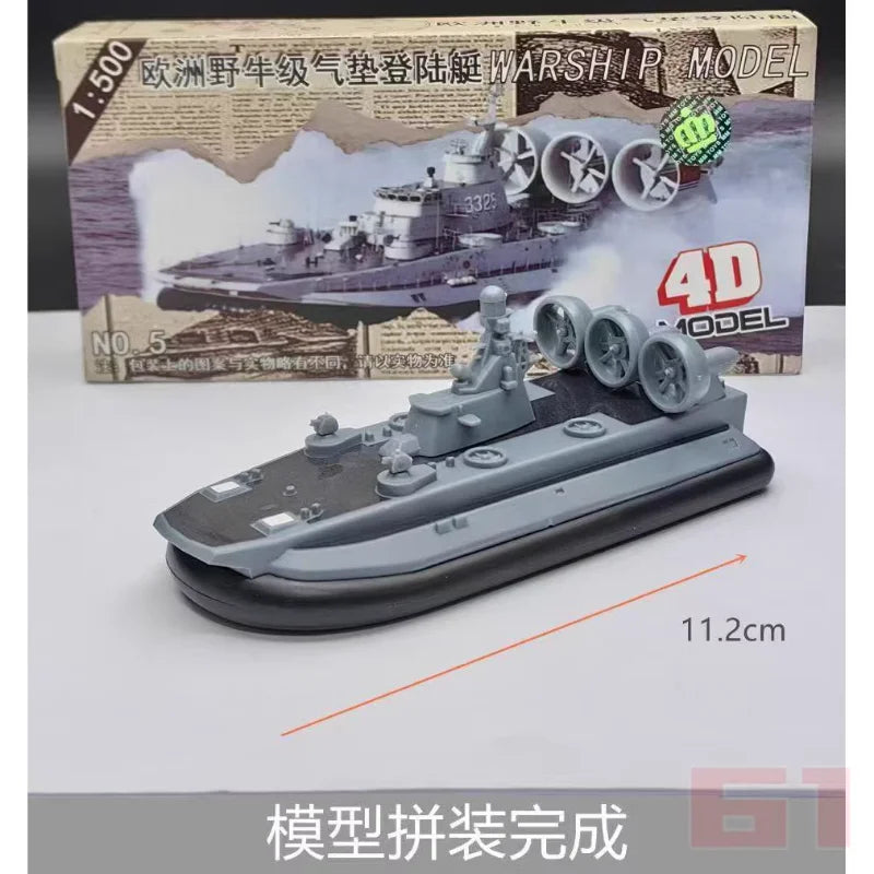 4D Assembled Warship Model 8-piece Set Dreadnought Destroyer Typhoon Class Submarine Hovercraft Toy Boat