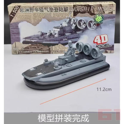 4D Assembled Warship Model 8-piece Set Dreadnought Destroyer Typhoon Class Submarine Hovercraft Toy Boat