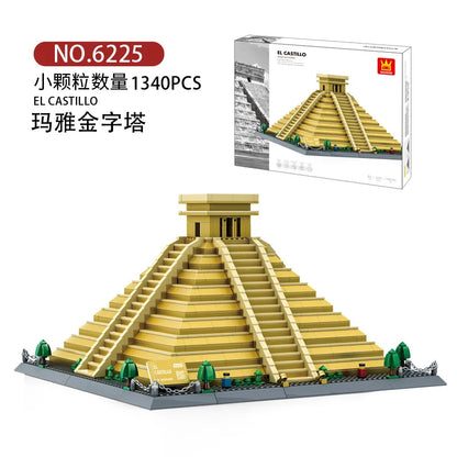 WANGE City Architecture Sydney Opera Santorini Building Blocks Chamartin Stadium Mosque Assembled Model Collection Toys For Gift