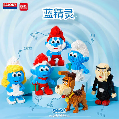 Out of print BALODY Garfield Mini Blocks SpongeBob Smurfs Figures Collection Building Toy DIY Bricks for Kids Present Toy Gift