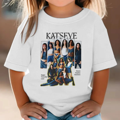 KATSEYE Print T-shirt for Kids Casual Summer Top with Katseye Pattern Short Sleeve Tee Youth Girl Streetwear Fashion Tops