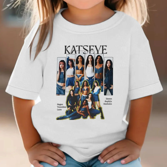 KATSEYE Print T-shirt for Kids Casual Summer Top with Katseye Pattern Short Sleeve Tee Youth Girl Streetwear Fashion Tops