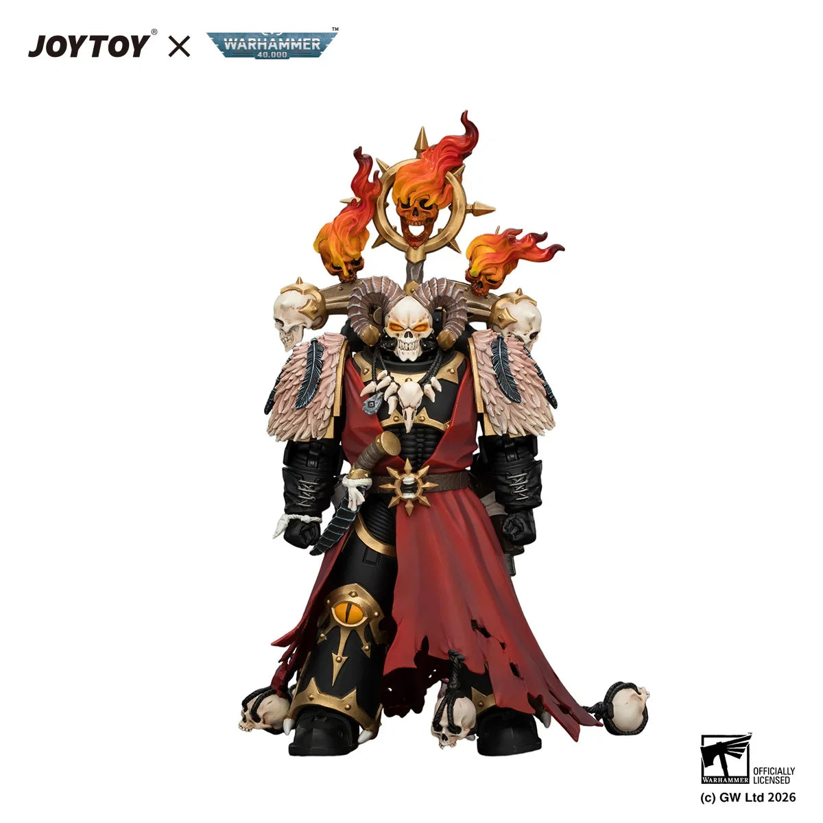 JOYTOY Warhammer 40k 1/18 Action Figures Black Legion Master of Possession with Staff of Possession and Bolt Pistol