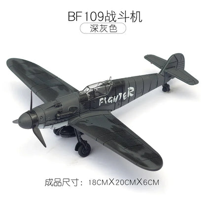 1/48 WWII Fighter Model Pirate Mustang Spitfire Hurricane BF109 4D Assemble Aircraft Plastic DIY Airplane Toy Building Kits