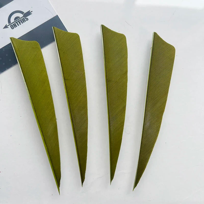 ONTFIHS 50PCS Archery Fletching RW 4" Shield Arrow Feathers with Natural Turkey Feathers