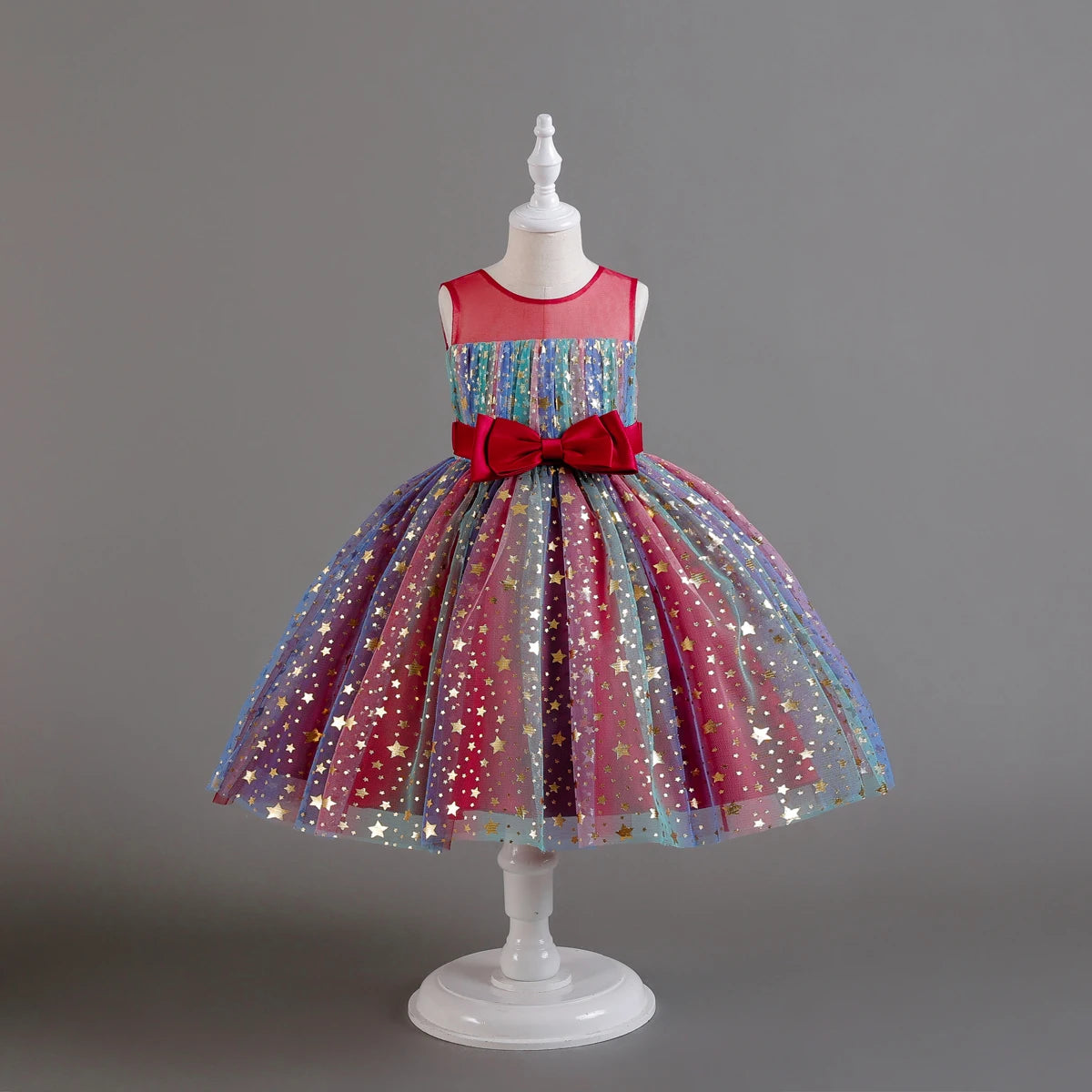 1-10 Years Baby Girl Clothing Rainbow Sequins Dress For Christmas Halloween Brithday Party Kid Girl Wedding Princess Dresses