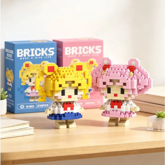 Mini anime figure Building Blocks Birthday Sailor Moon Cartoon Blocks Toys Colorful Gift chibi Bandai room decor birthday gift