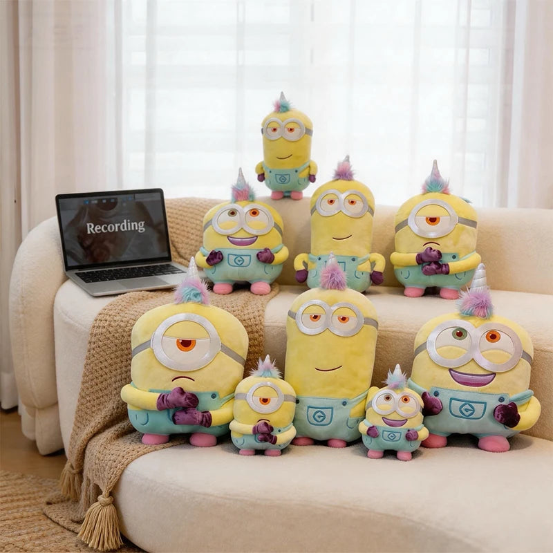 New Cute Unicorn Costume Minions Stuffed Plush Toy Licensed Despicable Me Doll with Rainbow Horn Soft Fluffy Gift for Birthday