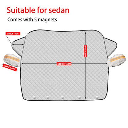 Premium Car Front Window Windshield Cover, All-Weather Anti-Snow Anti-Frost Anti-UV Sun Shade, Outdoor Winter Ice Protection