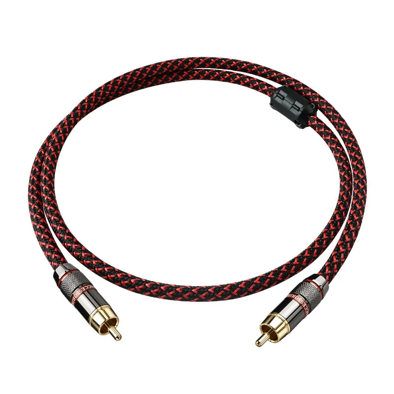YYAUDIO 6N OFC 75ohm Hifi Digital Coaxial Audio Video Rca Cable Hi-end RCA to RCA Male Subwoofer Audio Cable Speaker Subwoofer